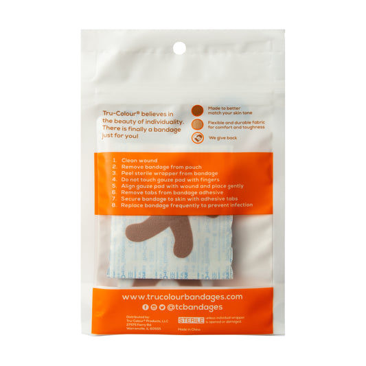 Tru-Colour Skin Tone Fingertip & Knuckle Plasters: Brown Skintone  - 20 count