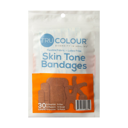 Tru-Colour Skin Tone Assorted Plasters: Brown Skintone - 30 count