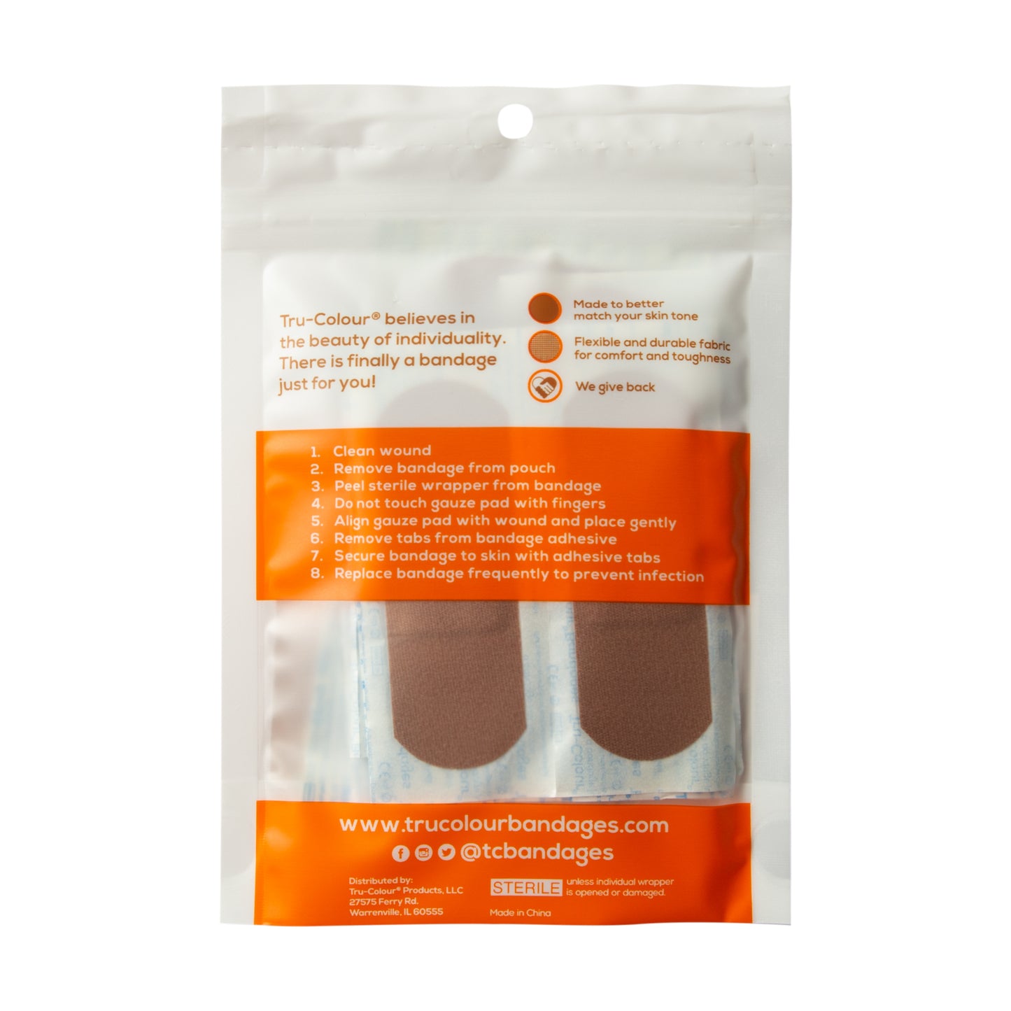 Tru-Colour Skin Tone Assorted Plasters: Brown Skintone - 30 count