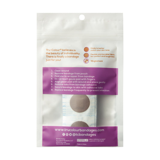 Tru-Colour Skin Tone Spot Bandages: Dark Brown Skintone - 50 Count
